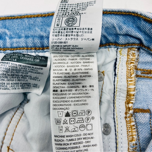 LEVI'S Premium 501 Original Sport Stripe Cropped Jeans in Dibs Size 26 - Picture 11 of 13